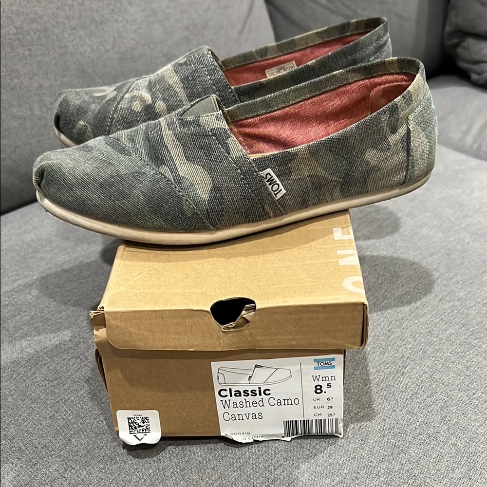 TOMS Camo Canvas Slip-On Shoes